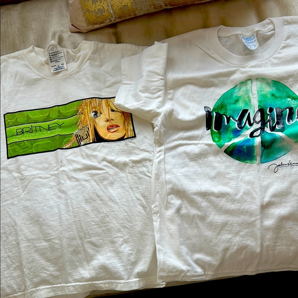Kids White Graphic T-Shirts Set Iconic Rock n Roll tees